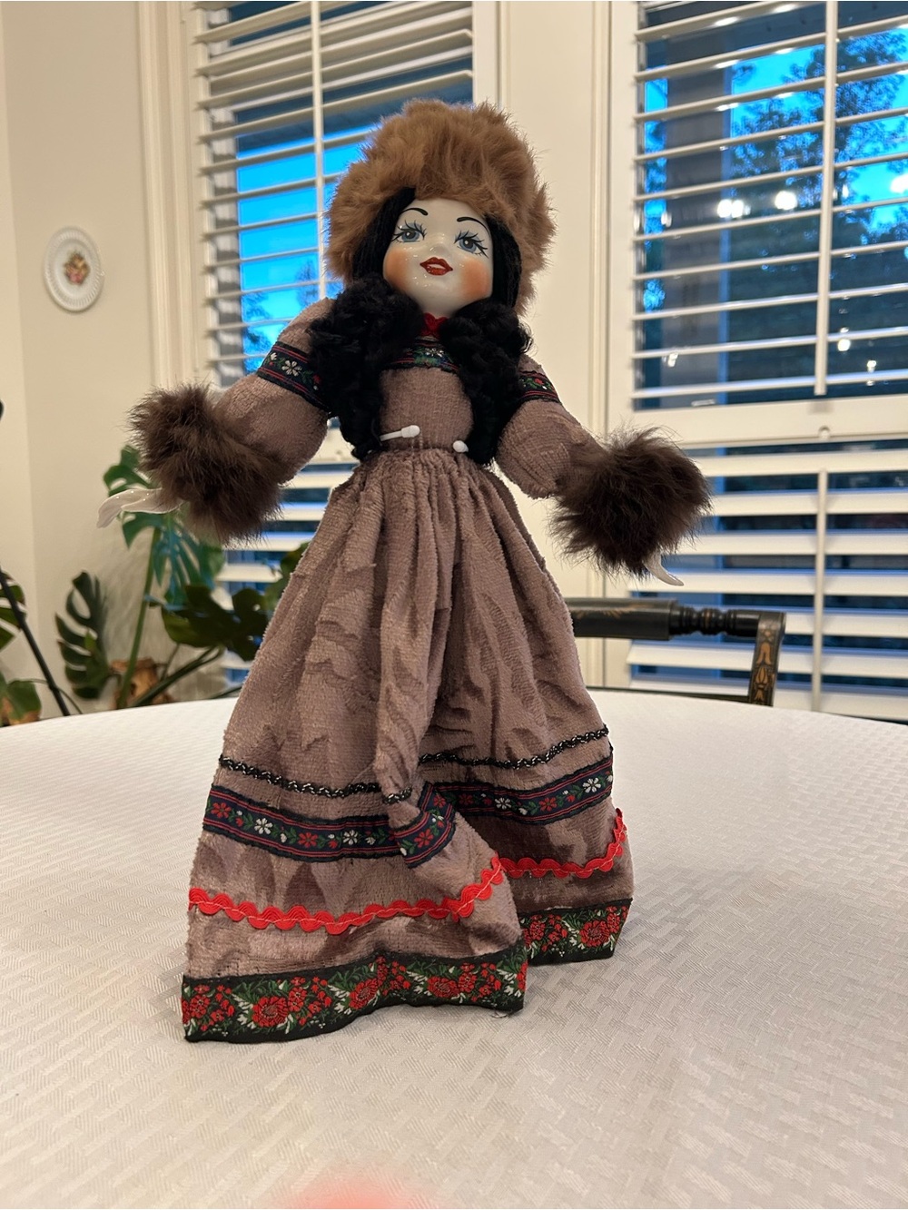 Vintage Russian doll with porcelain face, hands, feet. Beautiful!!!